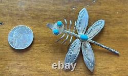 Navajo Sterling Turquoise Dragonfly Pin