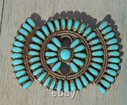 Navajo Sterling and Turquoise Cluster Pendant / Pin