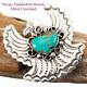 Navajo Thunderbird Brooch Pin Turquoise Sterling Silver Pin Old Pawn Style