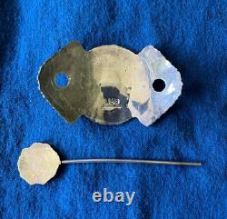 Navajo Tribe Larry M Benally Mojave Turquoise Sterling Silver Hair Pin Barette