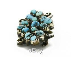 Navajo Turpen Pawn Vault Signed ANZR. 925 Silver Turquoise Pin