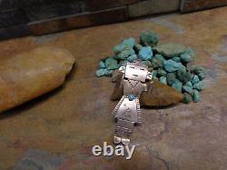 Navajo Turquoise Kachina Dancer Sterling Brooch Pin Native Old Pawn Fred Harvey