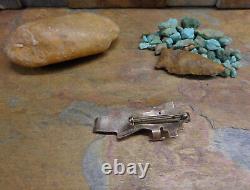 Navajo Turquoise Kachina Dancer Sterling Brooch Pin Native Old Pawn Fred Harvey