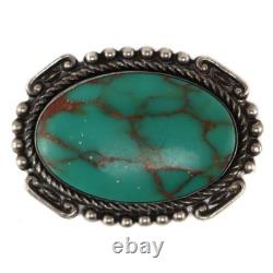 Navajo Turquoise and Sterling Silver Pin c. 1940s