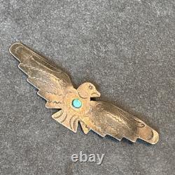Navajo Vintage 3.5 Long Thunderbird Brooch Turquoise Vintage 7d