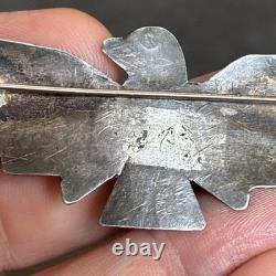 Navajo Vintage 3.5 Long Thunderbird Brooch Turquoise Vintage 7d