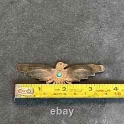 Navajo Vintage 3.5 Long Thunderbird Brooch Turquoise Vintage 7d