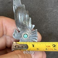 Navajo Vintage 3.5 Long Thunderbird Brooch Turquoise Vintage 7d