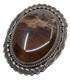 Navajo Vintage Sterling Silver Agate Brooch Pin