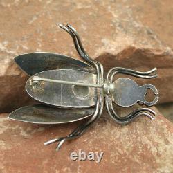 Navajo Vintage Sterling Silver Beetle Pin Native American