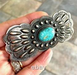 Navajo Vintage Turquoise Large Butterfly Pin Brooch Handmade Sterling Silver