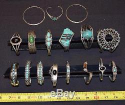 Navajo Zuni Hopi Southwest Sterling Bracelet Necklace Earrings Pin Turquoise Lot