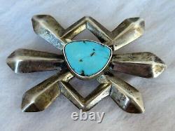 Navajo tufa cast Brooch with Turquoise