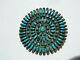 Navajo Vintage Dead Pawn Sterling Silver Natural Turquoise Cluster Pin. 2 3/8