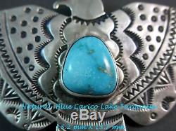 NavajoBobby JohnsonNatural Blue TurquoiseTHUNDERBIRDHand Stamped Pin