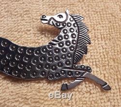 New with Tags Galloping Horse Navajo Pony Sterling Pin Brooch by Leon Stewart