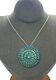 Norman J Hooee Signed Zuni Sterling Silver Turquoise Petit Point Pin Necklace