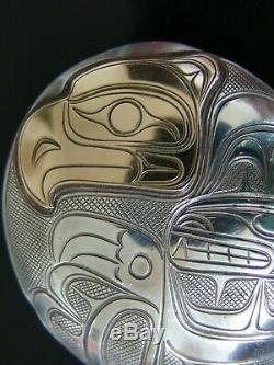 Northwest Coast Gold & Silver Thunderbird Totem Pendant/Pin Paddy Seaweed