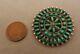 Old 1930's Zuni Green Turquoise & Silver Petit Point Rosette Pin Pendant Combo