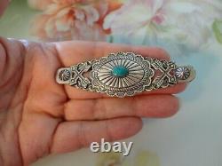 OLD Bell Trading Post Sterling Silver Turquoise Brooch Pin Native American 3
