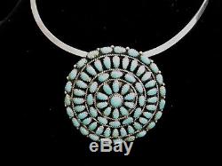 OLD LARRYMOSES BEGAY Outstanding Cluster Sterling /Turquoise Pendant /Pin 2.5