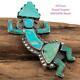 Old Zuni Crown Dancer Pin Brooch Turquoise Sterling Silver Old Pawn Vintage