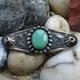 Old Fred Harvey Era Navajo Pin Brooch Oval Turquoise Satellite Raindrops Buttons