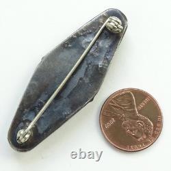 Old Fred Harvey Era Navajo Pin Brooch Oval Turquoise Satellite Raindrops Buttons