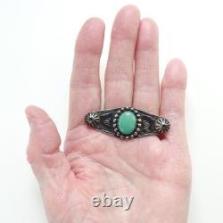 Old Fred Harvey Era Navajo Pin Brooch Oval Turquoise Satellite Raindrops Buttons