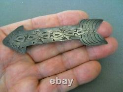 Old Harvey Era Native American Indian Sterling Silver Stamped Arrow Pin / Brooch