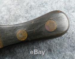 Old Indian or Trapper Trader Camp Knife Horn Handle Brass Pins Jukes Coulson