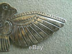 Old Native American Hand Stamped Sterling Silver Thunderbird Pin / Brooch