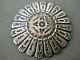 Old Native American Sterling Silver Stamped Sun With Tribal Symbols Pin Brooch
