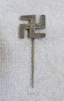 Old Navajo Indian Sterling Silver Fred Harvey Era Rare Whirling Logs Stick Pin