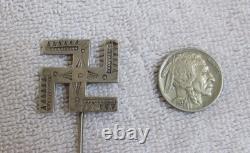 Old Navajo Indian Sterling Silver Fred Harvey Era Rare Whirling Logs Stick Pin
