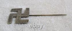 Old Navajo Indian Sterling Silver Fred Harvey Era Rare Whirling Logs Stick Pin