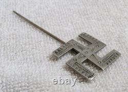 Old Navajo Indian Sterling Silver Fred Harvey Era Rare Whirling Logs Stick Pin