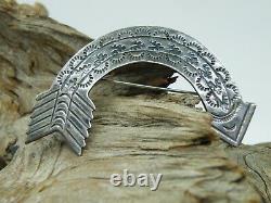Old Navajo Stamped Rainbow Arrow BROOCH Arched Hat Pin 2 3/8