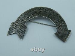 Old Navajo Stamped Rainbow Arrow BROOCH Arched Hat Pin 2 3/8