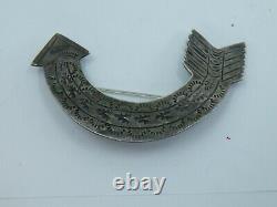Old Navajo Stamped Rainbow Arrow BROOCH Arched Hat Pin 2 3/8