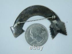 Old Navajo Stamped Rainbow Arrow BROOCH Arched Hat Pin 2 3/8