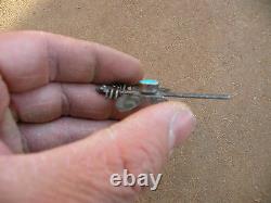 Old Navajo Sterling & Turquoise dragonfly bug shape pin, brooch unique & unusual