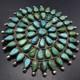 Old Pueblo Petit Point Turquoise Cluster Manta Pin/brooch Sterling Silver