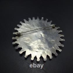 Old PUEBLO Petit Point TURQUOISE Cluster MANTA PIN/BROOCH Sterling Silver