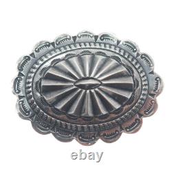 Old Pawn 925 Sterling Silver Vintage Southwestern Concho Oxidized Pin Brooch