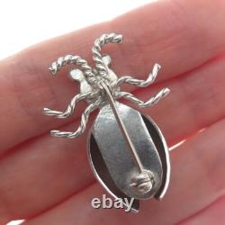 Old Pawn 925 Sterling Silver Vintage Southwestern Native Bug Tribal Pin Brooch