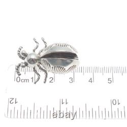 Old Pawn 925 Sterling Silver Vintage Southwestern Native Bug Tribal Pin Brooch
