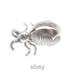 Old Pawn 925 Sterling Silver Vintage Southwestern Native Bug Tribal Pin Brooch