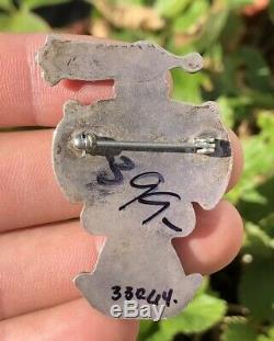Old Pawn Lucy Ceshu Zuni Multi Stone Flush Inlay Thunderbird Bird Pin Brooch