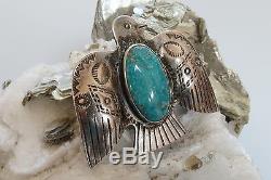 Old Pawn Mid Century Sterling Silver Thunderbird Pin Fred Harvey era
